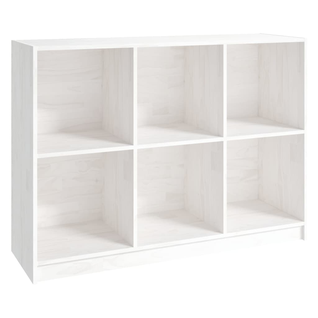 fehér tömör fenyőfa könyvszekrény 104 x 33 x 76 cm (809967)