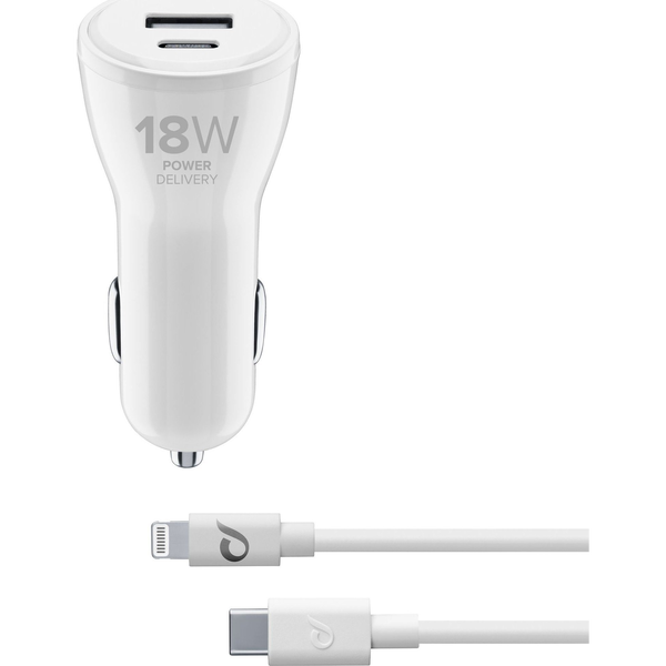 Cellularline CBRIPHKITC2L2PD30W oplader voor mobiele apparatuur Universeel Wit Sigarettenaansteker Auto