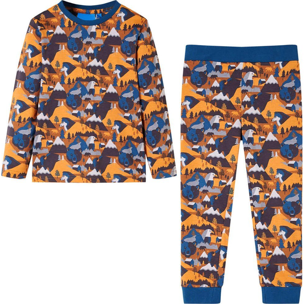 Pijamale de copii cu mâneci lungi cognac 104