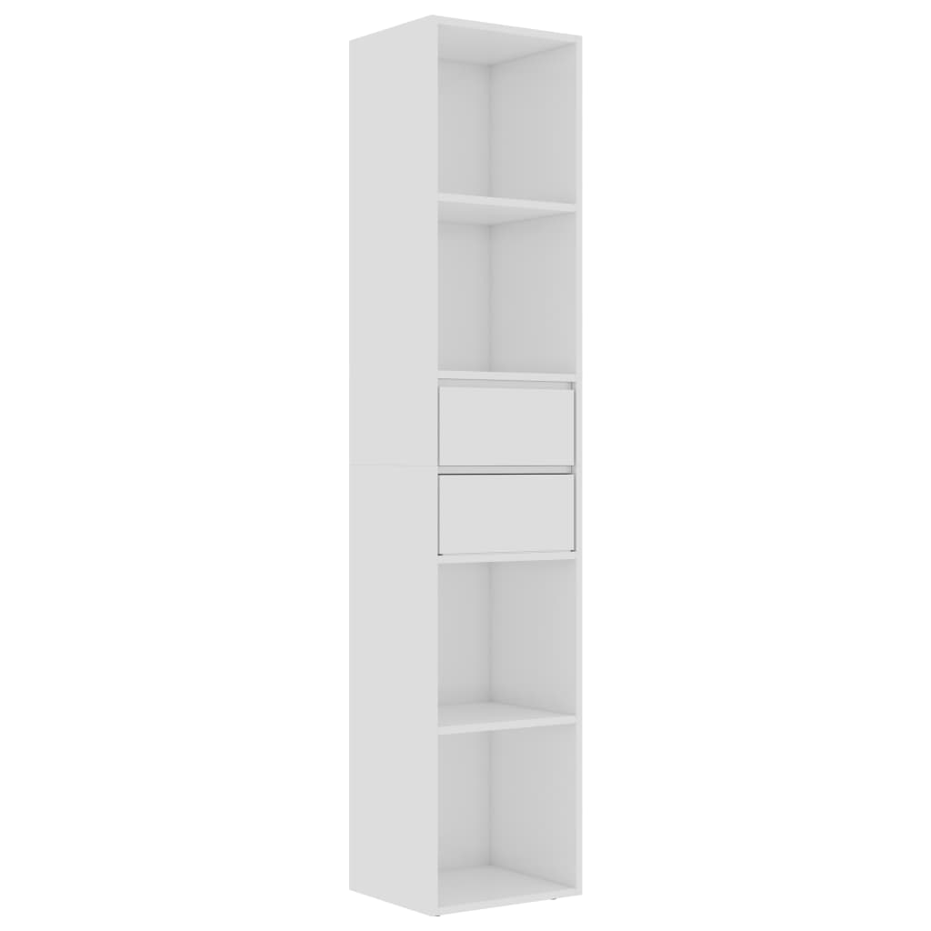 magasfényű fehér forgácslap könyvszekrény 36 x 30 x 171 cm (802873)