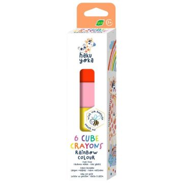 Méhviaszos zsírkréta kocka készlet, szivárvány színű - 6 db-os (HCP223092) (HCP223092)