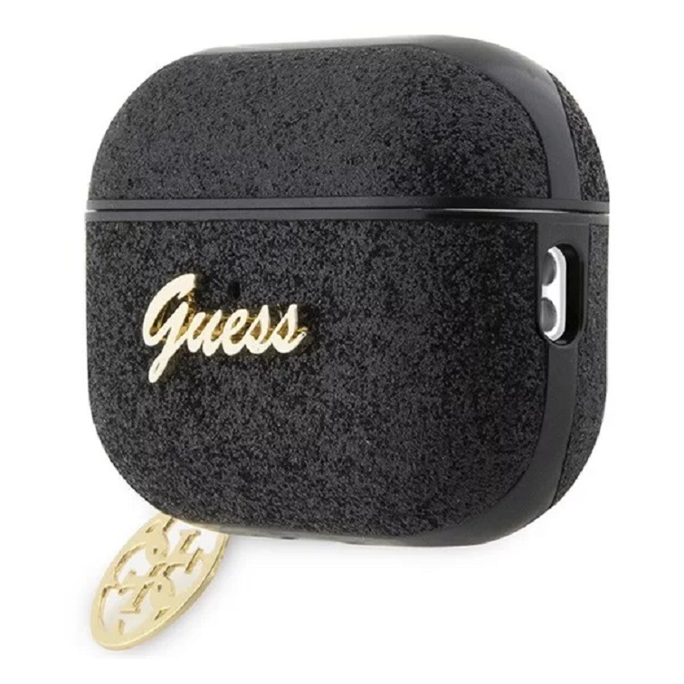 Guess Glitter Flake 4G Charm Apple AirPods Pro 2 tok - Fekete (GUAP2GLGSHK)
