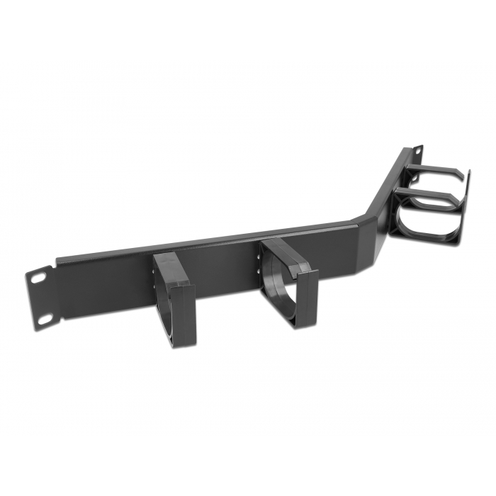 Delock 19 kábel rendező irányító panel 4 hurokkal hajlított 1U fekete (66667) (66667)