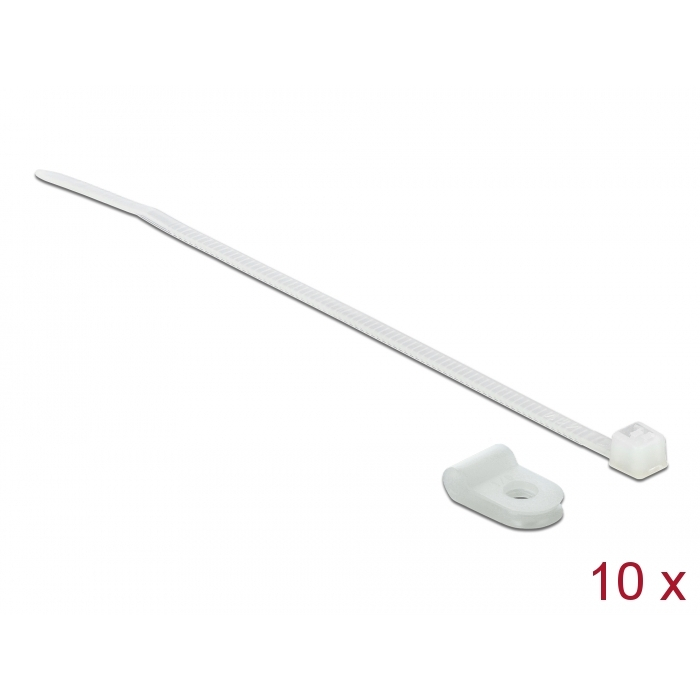 Delock Fehér színű, összekapcsoló pánt készlet 3,2 mm H 100 x Sz 2,5 mm kábelekkel (18859) (18859)