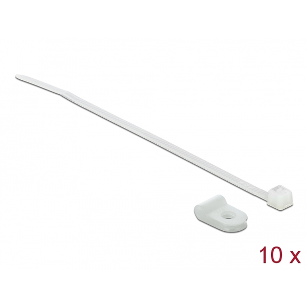 DELOCK Befestigungsschelle 3,2 mm mit KBI 100x2,5mm  weiß