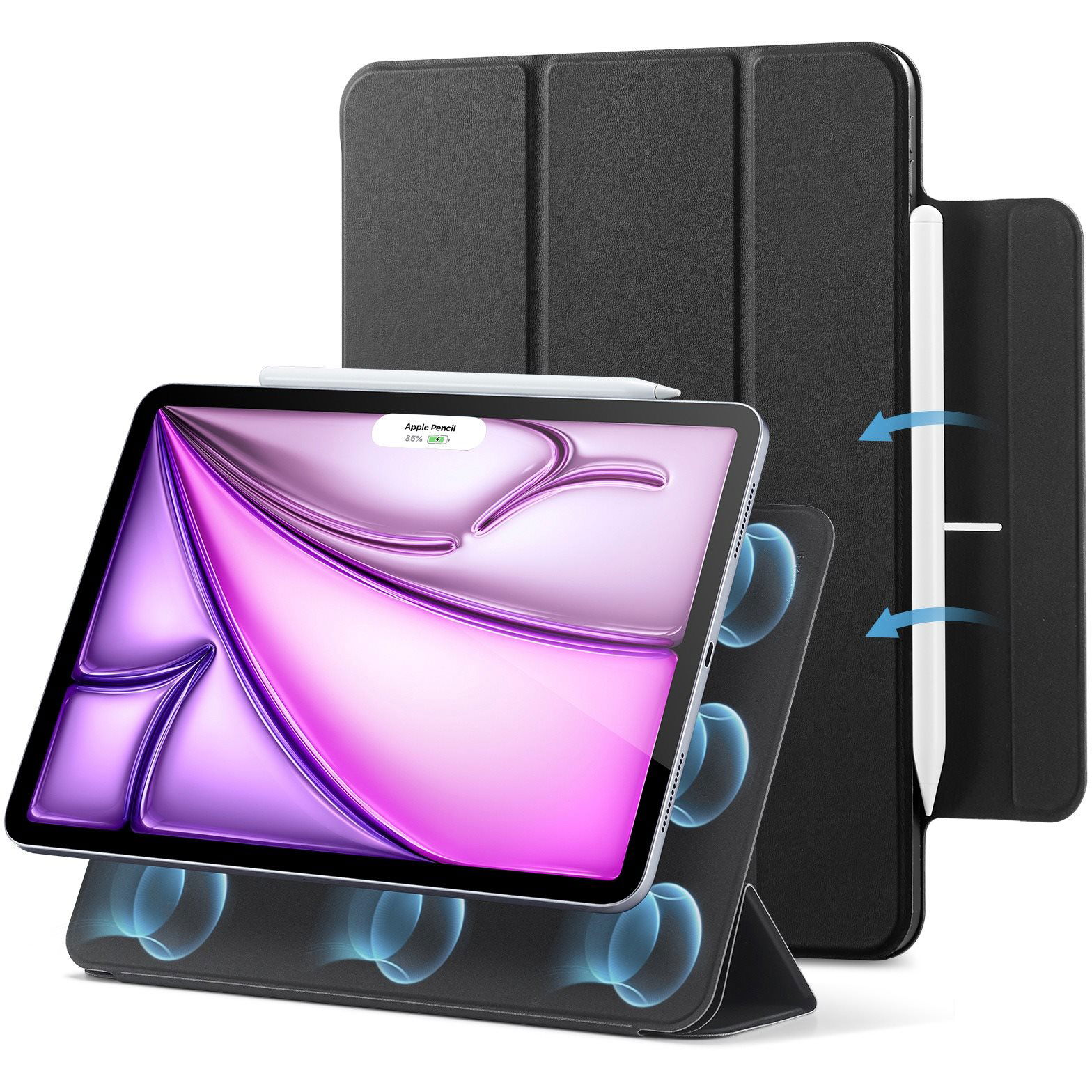 ESR Rebound Magnetic Case, Compatible with iPad Air 13 (2024), Pro 12.9 (6th/5th/4th Gen), Black (1B1980106)