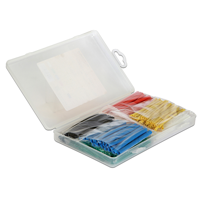 Delock Hőre zsugorodó csöveket tartalmazó doboz, 230 darab, válogatott színek (86278) (86278)