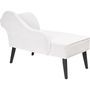 Chaise Lounge Vintage Patas Negras Tapicería De Tela De Poliéster Blanco Derecho Biarritz - Blanco