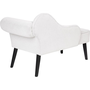 Chaise Lounge Vintage Patas Negras Tapicería De Tela De Poliéster Blanco Derecho Biarritz - Blanco