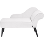Chaise Lounge Vintage Patas Negras Tapicería De Tela De Poliéster Blanco Derecho Biarritz - Blanco