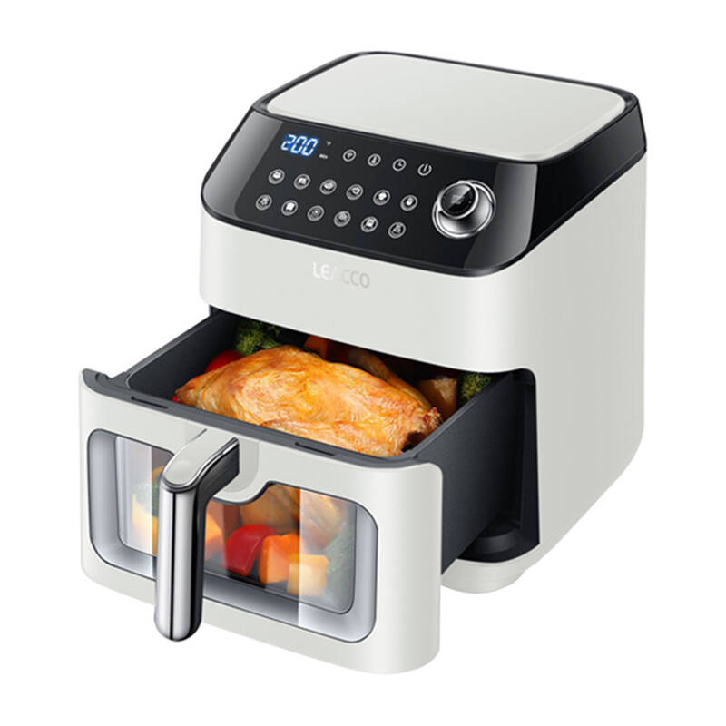 Leacco AF020 Air Fryer Forrólevegős sütő 4.5L 1050 Watt - Fehér / Fekete (AF020 WHITE)