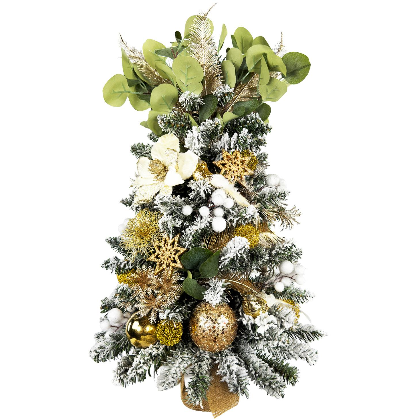 LAALU LED fényekkel díszített karácsonyfa - Champagne, 50 dísz, 60 cm (LAU-2400-OZM-60V)