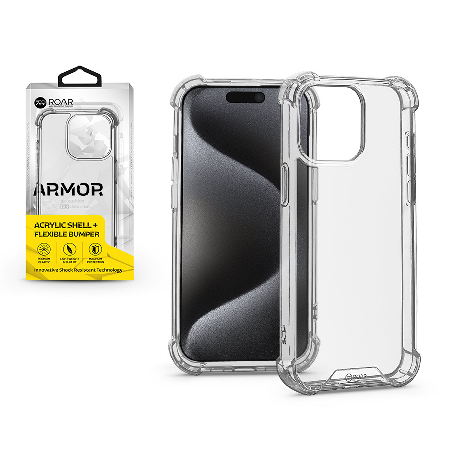 Apple iPhone 15 Pro Max szilikon hátlap - Roar Armor Gel - átlátszó (KC247231)