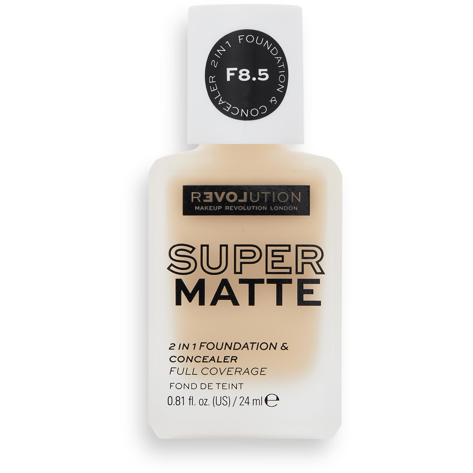 REVOLUTION RELOVE Supermatte Foundation F8.5 24 ml (5057566479547)