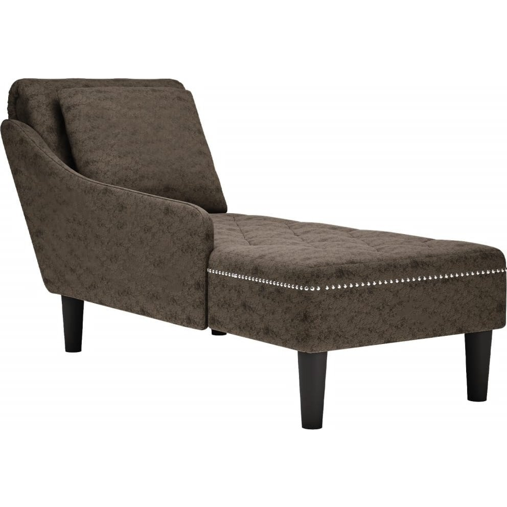 sötétszürke műbőr dívány párnával és jobb kartámasszal (4009858)