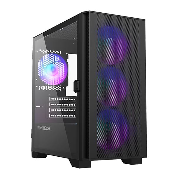 Montech Air 100 ARGB táp nélküli ablakos Micro ATX ház fekete (4710562748086) (4710562748086)