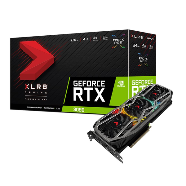 PNY GeForce RTX 3090 24GB XLR8 Gaming Revel EPIC-X RGB Triple Fan Edition videokártya (VCG309024TFXPPB)