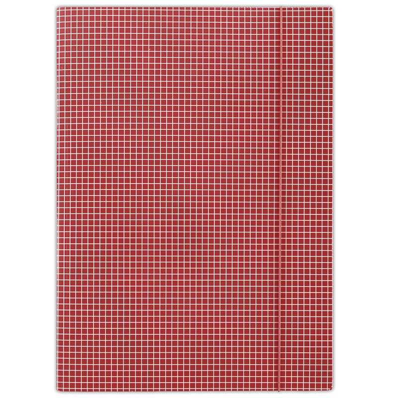 Donau A4 Karton Gumis Mappa - Piros kockás (FEP04)