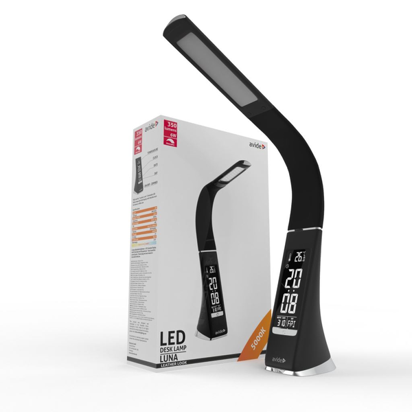 Lampa de birou Avide LED calendar 6W Business Leather culoare neagra