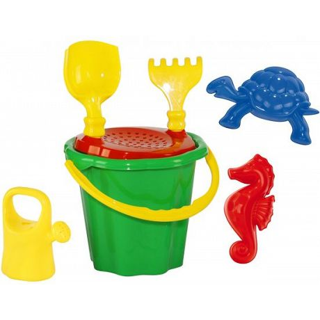  Bączek Zestaw do piasku duży wiaderko foremki grabki