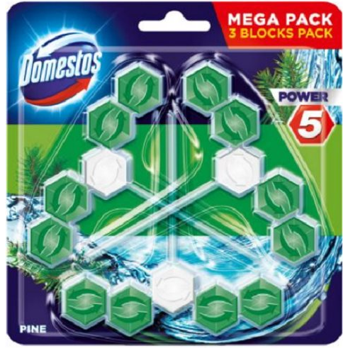 Domestos Power 5 WC fertőtlenítő 3x55g fenyő (8710908736056) (8710908736056)