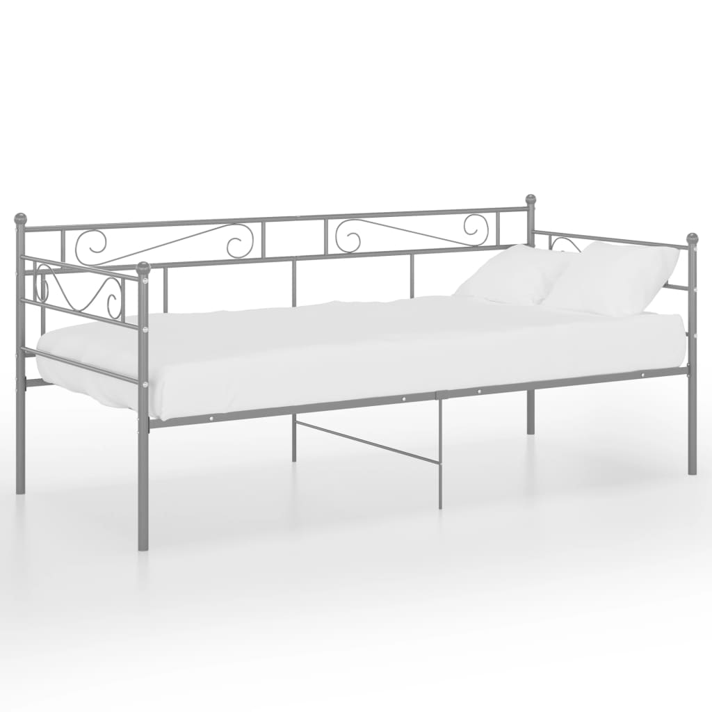 szürke fém kanapéágy-keret 90 x 200 cm (324769)