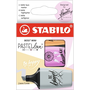 Маркери за текст Stabilo Boss mini Pastellove, 3 цвята/комплект, Оранжев, Фуксия, Сив, Картонена кутия