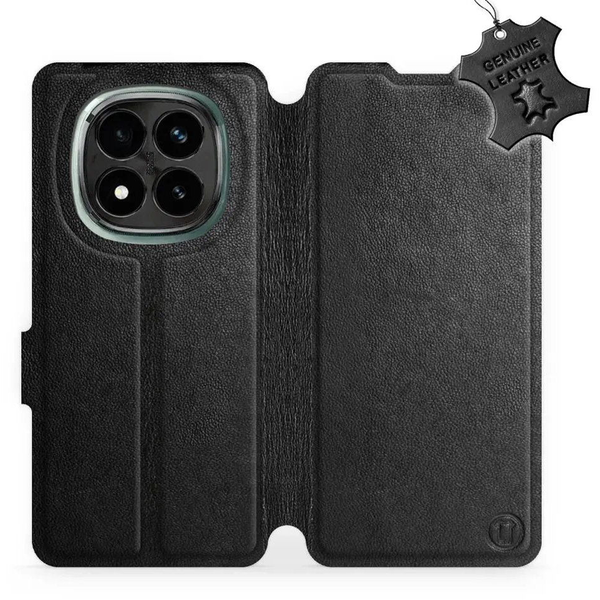 Mobiwear Xiaomi Redmi Note 14 Pro Plus 5G fekete bőr flip tok