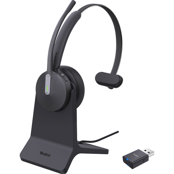 Yealink WH64 Hybird Mono with Charging Stand Teams Trådløs Kontor/Callcenter USB Type-C Bluetooth Sort