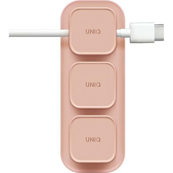 UNIQ Pod Mag Mágneses Kábelrendező + Alap - Rózsaszín