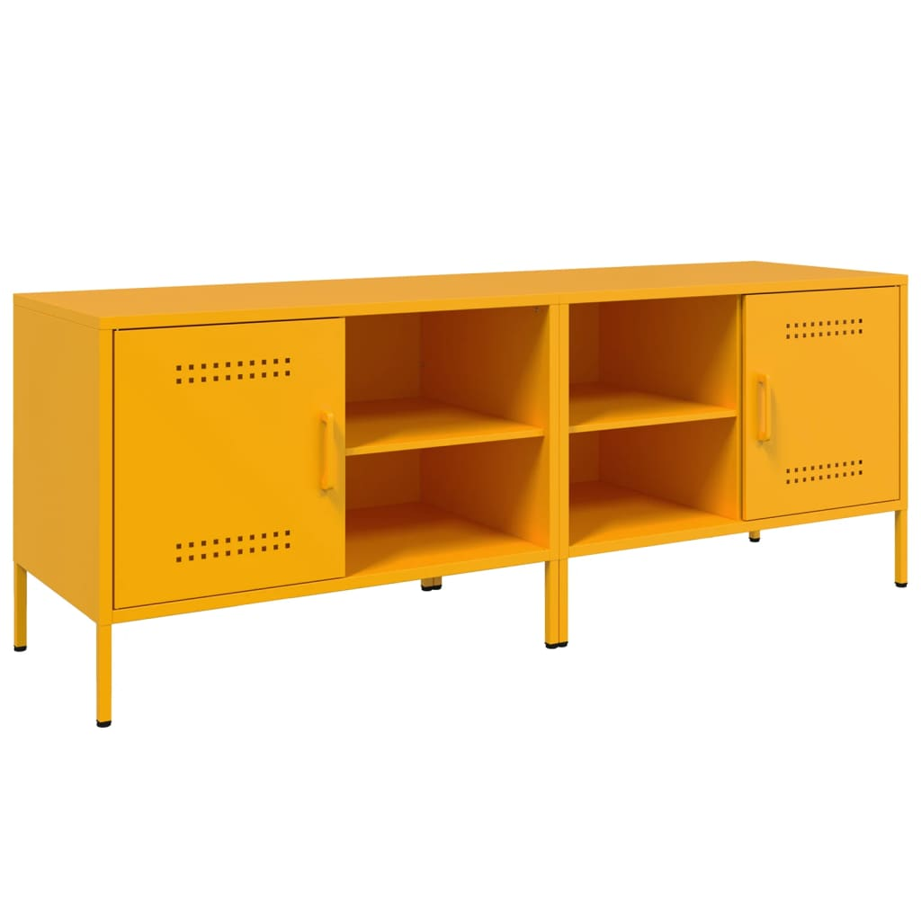 2 db mustársárga acél TV-szekrény 68 x 39 x 50,5 cm (843001)
