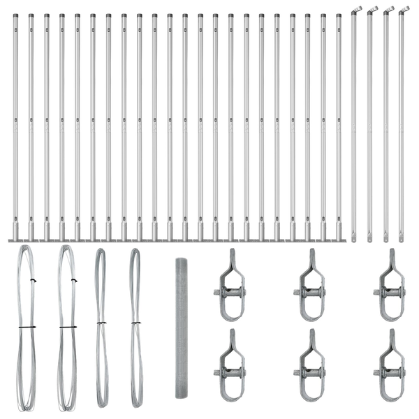 Hegesztett Drótkerítés 13 Flángos Oszloppal 1.5x50 m Galvanizált Acél