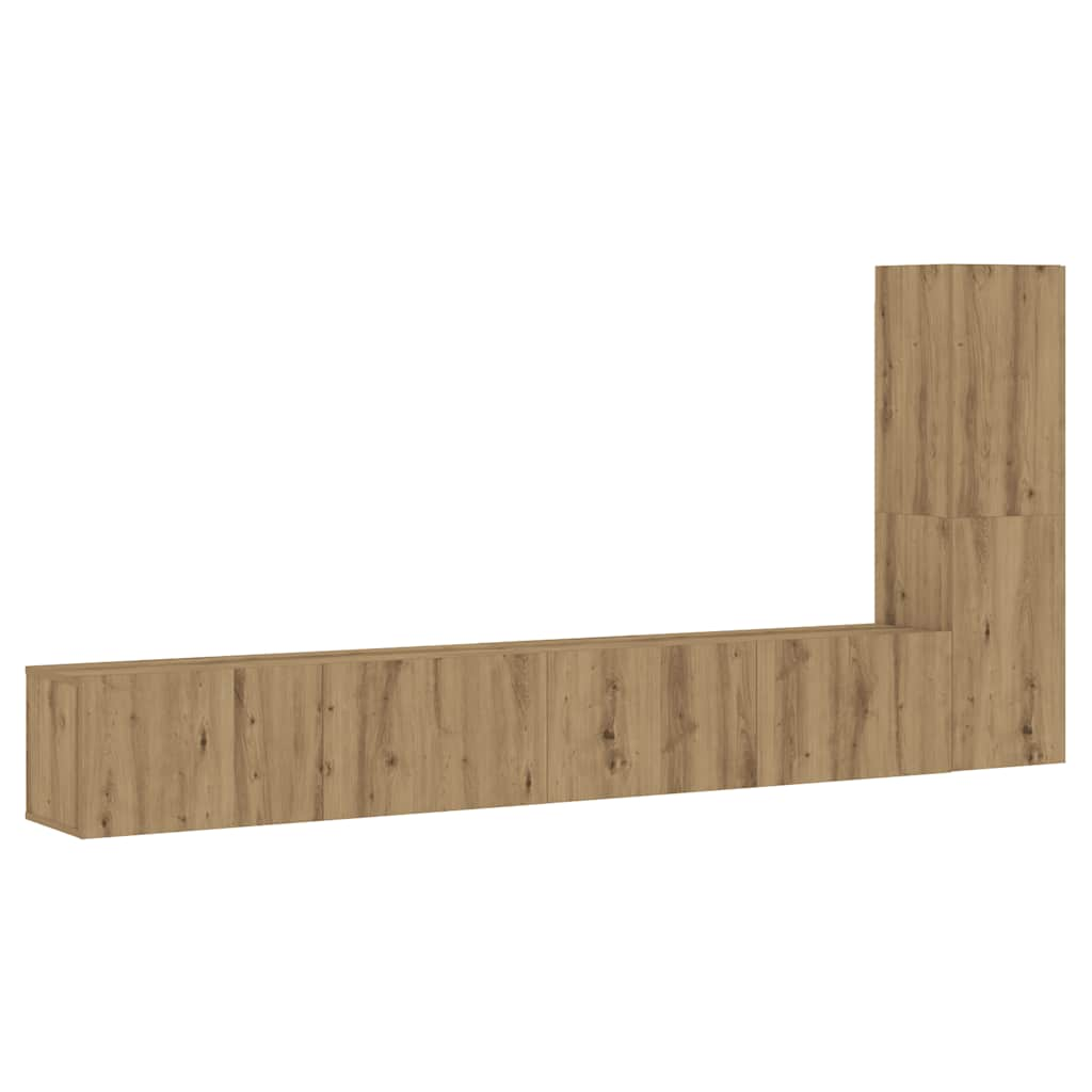 fali TV szekrények 3 db kézműves tölgy szerelt fa (3328984)