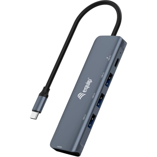 Equip 133487 hub-uri de interfață USB 3.2 Gen 1 (3.1 Gen 1) Type-C 5000 Mbit/s Negru, Gri