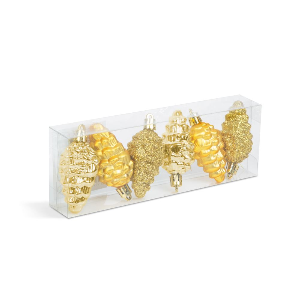 Family karácsonyfadísz szett aranyszínű tobozok 6db / szett (58784A) (58784A)