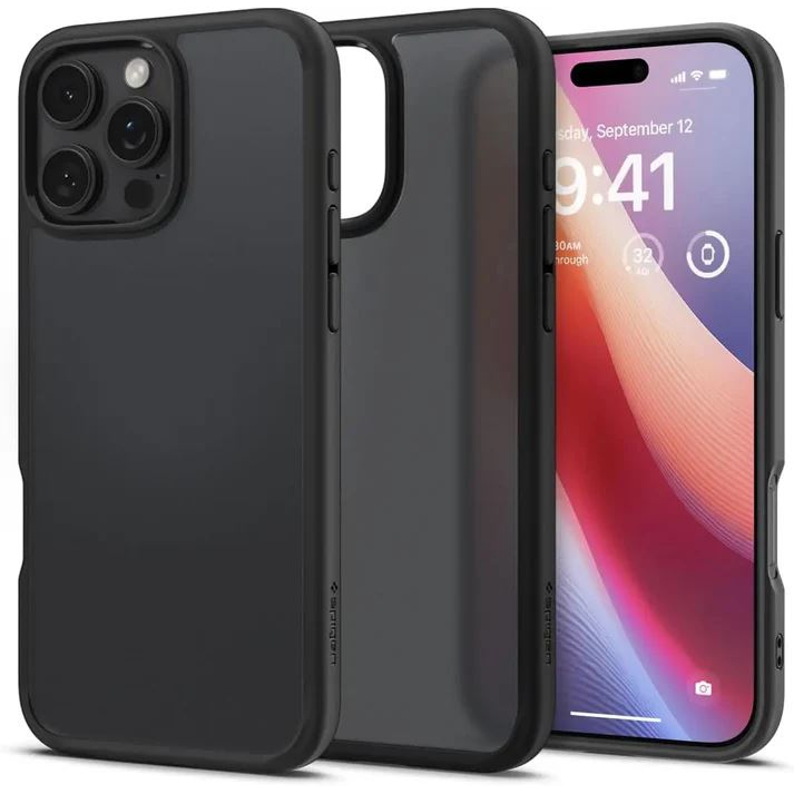 Spigen Ultra Hybrid Frost Matte iPhone 16 Pro Max tok áttetsző fekete (ACS07995) (ACS07995)
