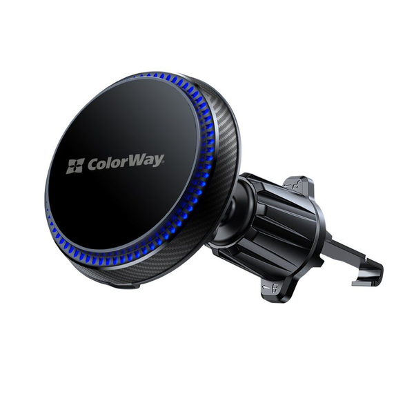 ColorWay MagSafe 360° szellőzőrácsra helyezhető vezeték nélküli autós töltő 15W fekete (CW-CHMW041Q-BK)