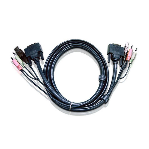 ATEN 2L-7D03UI toetsenbord-video-muis (kvm) kabel Zwart