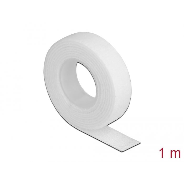 Delock Hook-and-loop 1m x 13mm kábelrendező fehér (18375) (del18375)