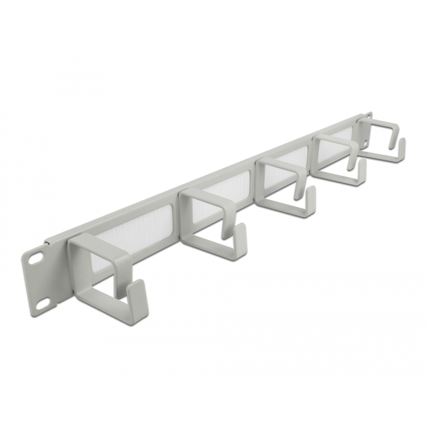 Delock 19" kábelrendező fésűs panel, 5 hurokkal 1U, szürke