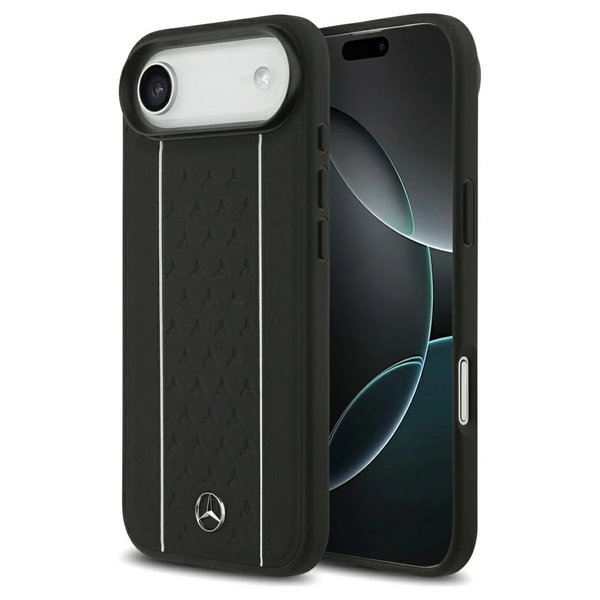 Mercedes bőr Star Pattern Stripes MagSafe tok iPhone Air készülékhez fekete