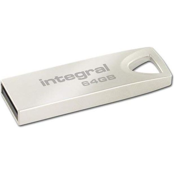Integral 64GB USB2.0 DRIVE ARC METAL unità flash USB USB tipo A 2.0 Argento