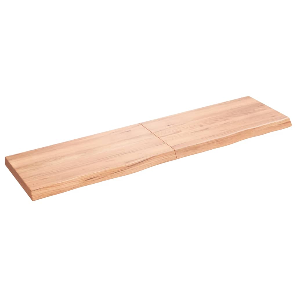 világosbarna kezelt tömör tölgyfa fali polc 120x30x(2-4) cm (363692)