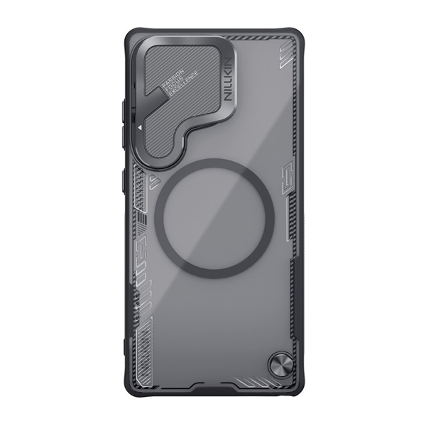 Nillkin ICEBLADE PROP szilikon telefonvédő (ütésállóság, kameravédő, kitámasztó, MagSafe) FEKETE Samsung Galaxy S25 Ultra (SM-S938) (GP-167477)