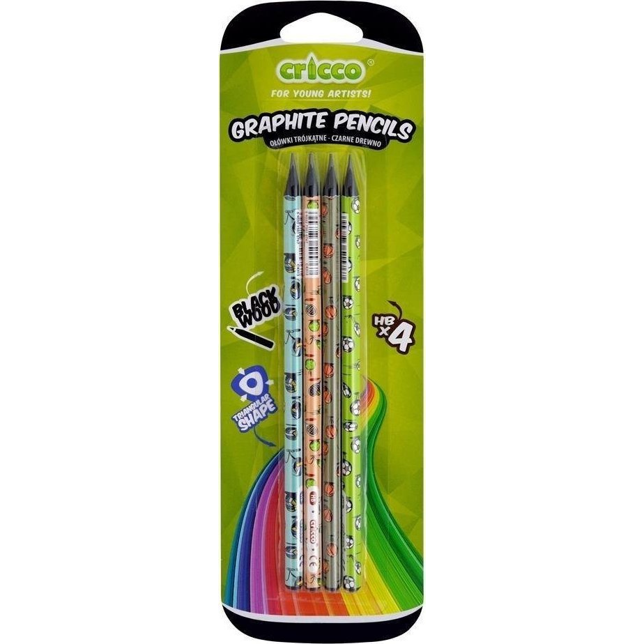 CRICCO HB, háromszög alakú, motívumokkal - 4 darabos csomagban (CRIC0558)