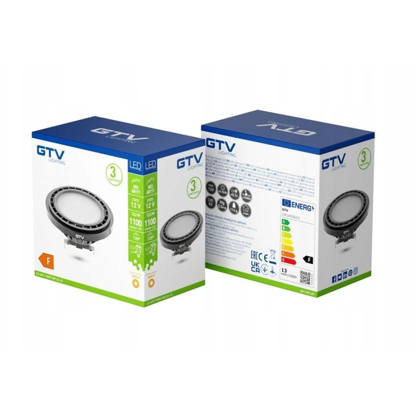 Żarówka LED G53 AR111 12,5W 1250lm 4000K DC12V 120st. czarny LD-AR111NW13W120-10