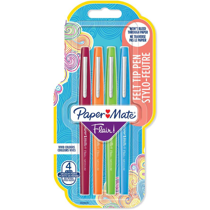 PAPER MATE Faserschreiber Flair B 4 Stk T/M/O/HG (2028646) (2028646)