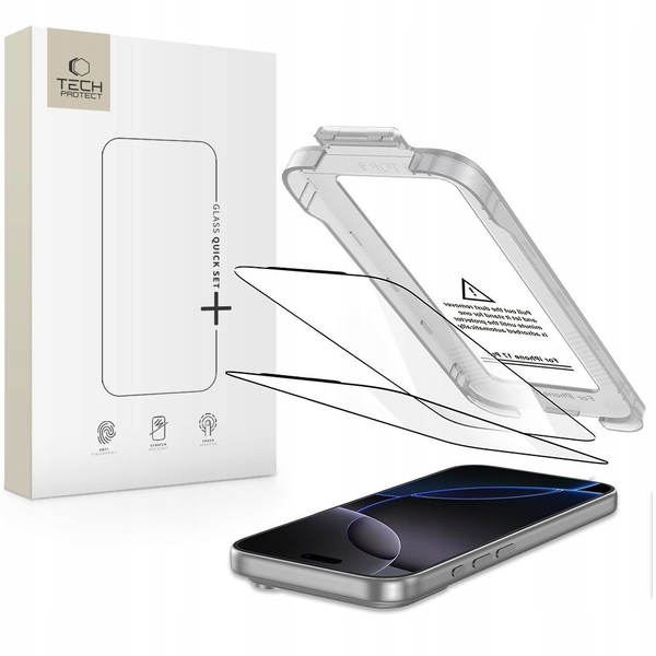 Tvrzené sklo Tech-protect pro Apple iPhone 17 Pro, 2 ks