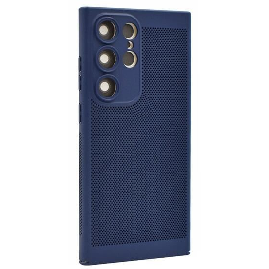 Gigapack Samsung Galaxy S24 Ultra (SM-S928) légáteresztő, lyukacsos műanyag tok sötétkék (GP-151557) (GP-151557)