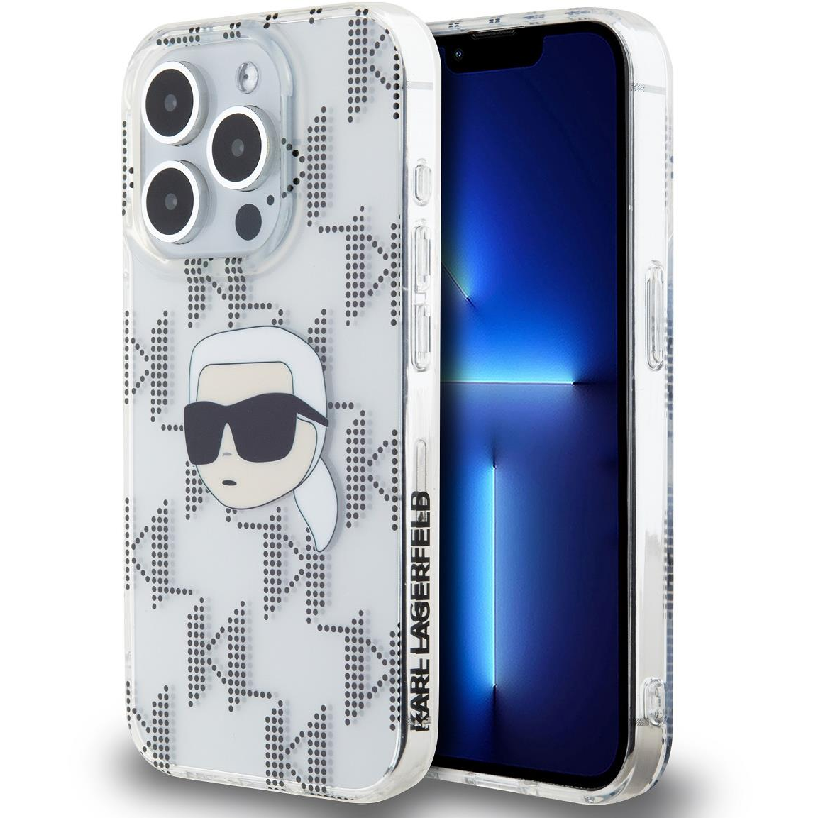 Karl Lagerfeld IML Electroplated Karl Head iPhone 15 Pro átlátszó tok (KLHCP15LHKLPKHT)